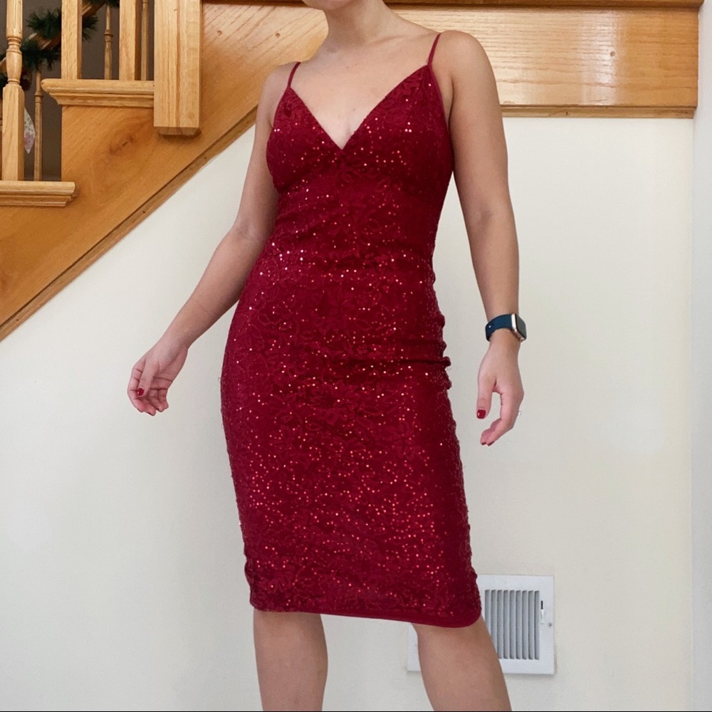 Sparkly Red Sequin Dress